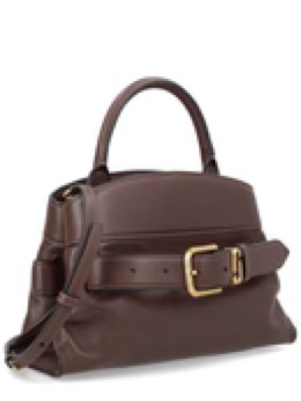Marc Jacobs Brown Dakota small Top-Handle Satchel with Gold Buckle Detail